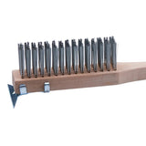 Cepillo rascador de 20" con cerdas de alambre y raspador WINCO BR-500