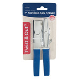 Abrelatas portátil cromado de 7" con sistema de giro y apertura WINCO CO-901