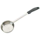 Dosificador de acero inoxidable de una sola pieza - perforado con mango negro de 6 oz WINCO FPP-6