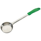 Dosificadores de acero inoxidable de una sola pieza con mango verde de 4 oz WINCO FPS-4