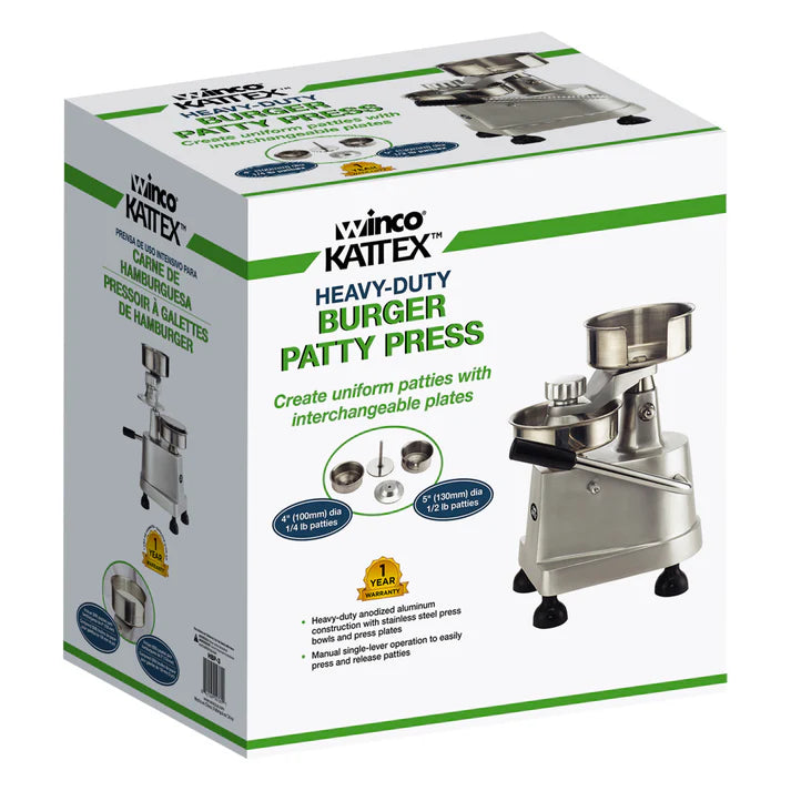 Prensa para hamburguesas de alta resistencia KATTEX WINCO HBP-3