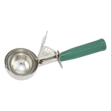 Cuchara para helado de acero inoxidable #12 verde WINCO ICD-12