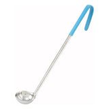 Cucharón de acero inoxidable con mango celeste de 1/2 oz WINCO LDC-05