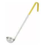 Cucharón de acero inoxidable con mango amarillo de 1 oz WINCO LDC-1