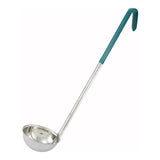Cucharón de acero inoxidable con mango verde de 4 oz WINCO LDC-4