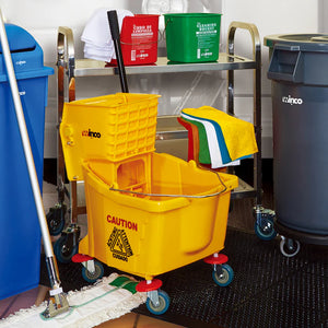 Cubo de limpieza con escurridor, 36 cuartos, amarillo WINCO MPB-36