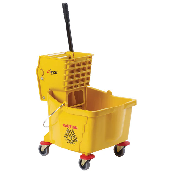 Cubo de limpieza con escurridor, 36 cuartos, amarillo WINCO MPB-36