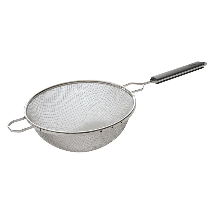 Colador de malla doble fina de 26 cm con mango de plástico WINCO MSTP-10DF