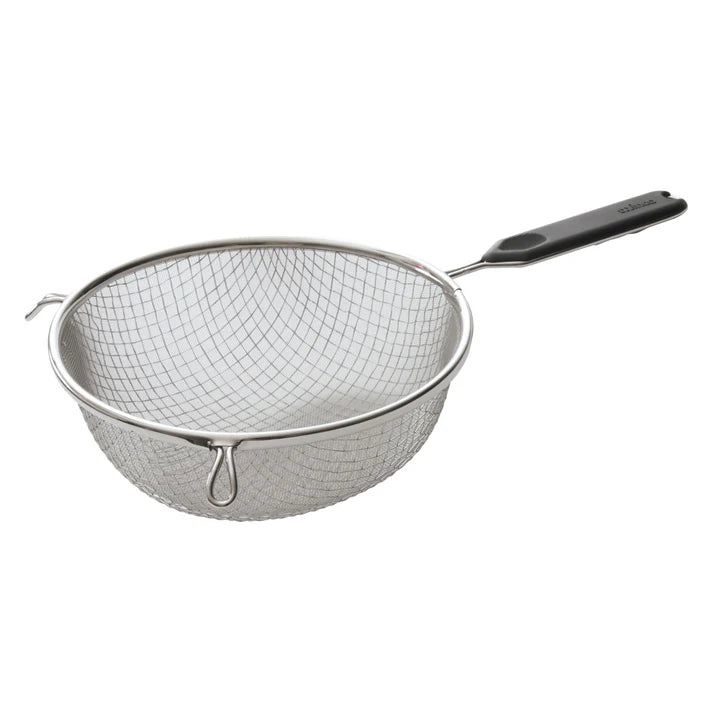 Colador doble de malla fina de 8" con mango de plástico WINCO MSTP-8DF