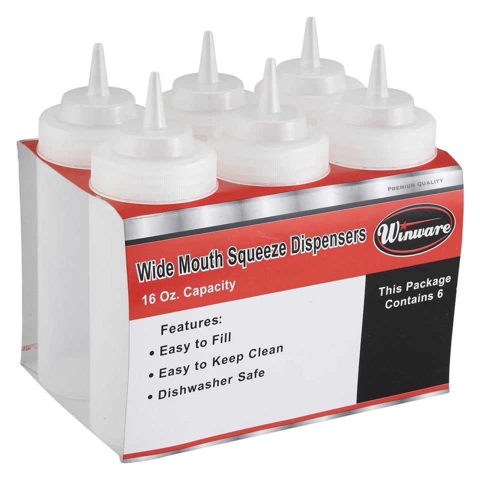 Dispensador de salsa 16oz transparente WINCO PSW-16