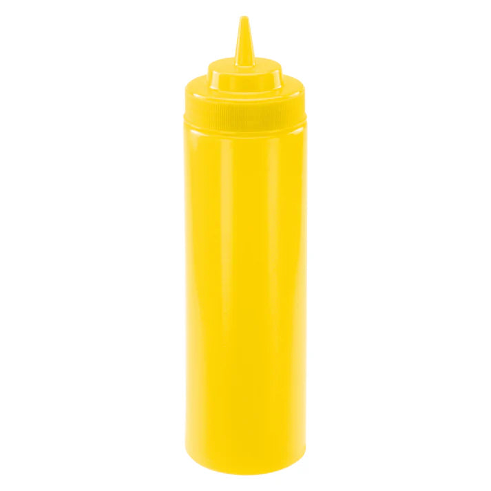 Botellas exprimibles de boca ancha de 710 ml (24 oz) - Amarillas WINCO PSW-24Y