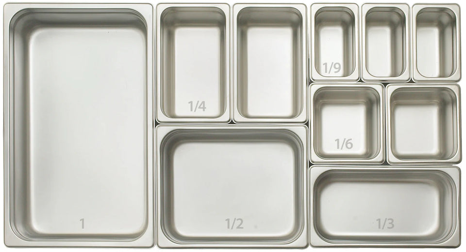 Bandeja gastronomica de acero inoxidable 1/1 x 2 1/2" WINCO SPJL-102
