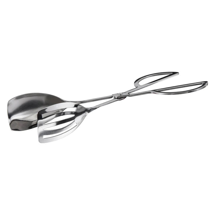 Pinzas para ensalada de acero inoxidable de 25 cm (10") con espátula ranurada y sólida  WINCO ST-10S