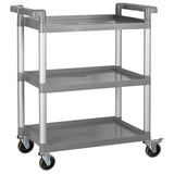 Carrito de servicio de 3 niveles con frenos Cap. 150kg - Gris WINCO UC-2415G