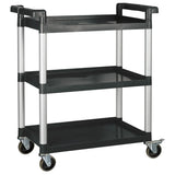 Carrito de servicio de 3 niveles con frenos Cap. 150kg - Negro WINCO UC-2415K