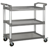 Carrito de servicio de 3 niveles con frenos Cap. 181kg - Gris WINCO UC-3019G
