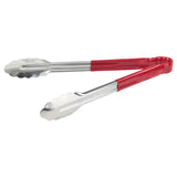 Pinzas multiusos de alta resistencia con mango de plástico de 30,5 cm (12") color rojo WINCO UT-12HP-R