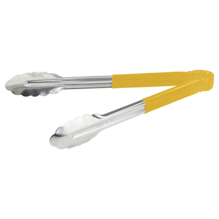 Pinzas multiusos de alta resistencia con mango de plástico de 30,5 cm (12") color amarillo WINCO UT-12HP-Y