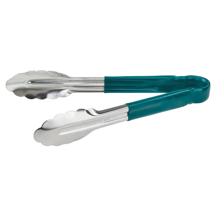 Pinzas multiusos de alta resistencia con mango de plástico de 9" color verde WINCO UT-9HP-G