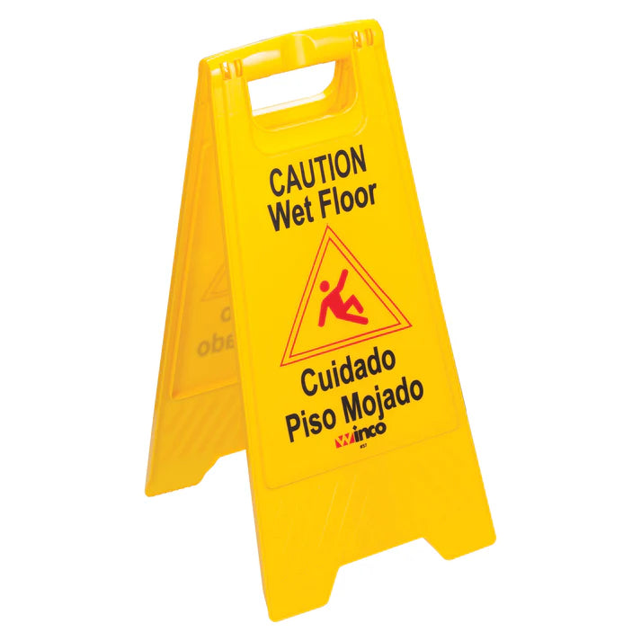 Señal de advertencia de piso mojado, desplegable, amarilla WINCO WCS-25